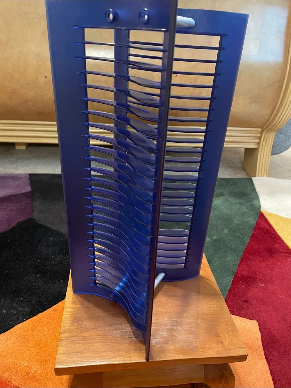 Set of 2 Atlantic Vertical Media Racks in Deep Blue